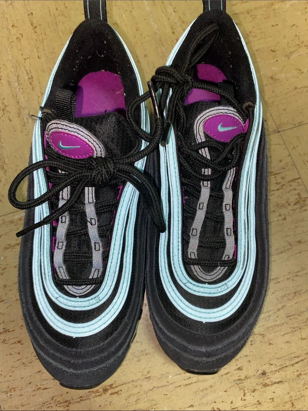 Nike • Air Max 97 • Sneakers in Black, Teal & Purple
